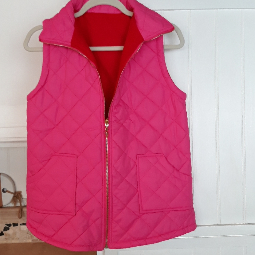Pink puffy vest